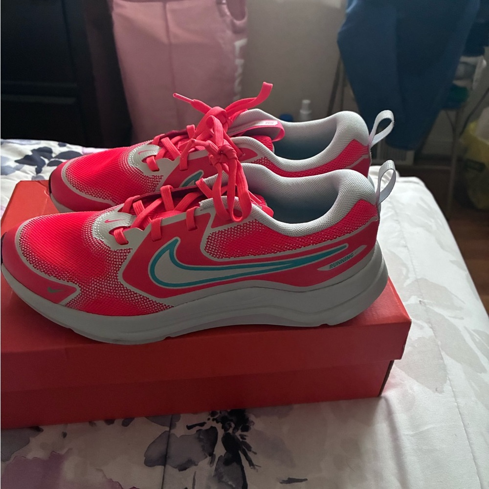 Nike Bright Pink and White Running Shoes